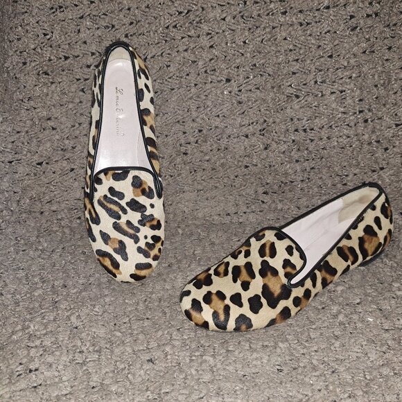 LE MIE BALLERINE-Leopard Calf Hair-Leather-Ballerina Flats-Sz 39-8.5-Excellent - Picture 1 of 8